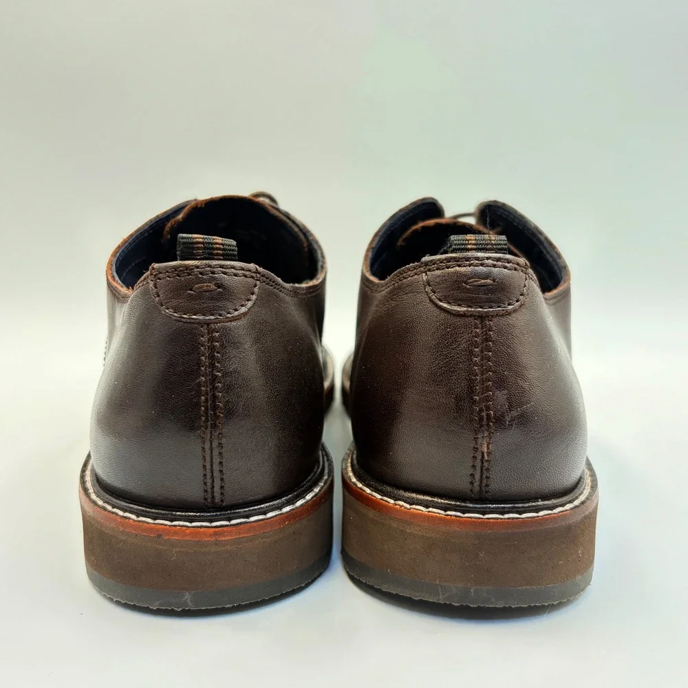 Cole Haan Mens 9.5 Grand.360 Brown Leather Derby Oxford Dress Shoes C30692 Comfy